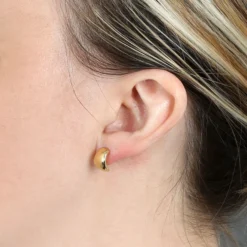 10MM Small Half Wrap Hoop Earrings 14K
