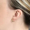 15MM Small "J" Hoop Earrings 14K