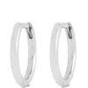 12MM Smooth Huggie Hoop Earrings, 14K White Gold
