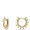 10MM Spike Hoop Earrings, 14K Yellow Gold