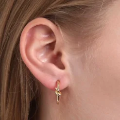20MM Toscano Love Knot Hoop Earrings 14K