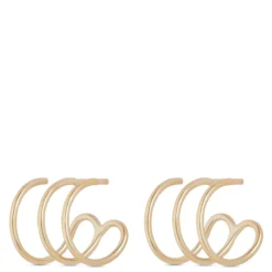 10mm Triple Cuff Earrings, 14K Yellow Gold