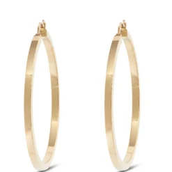40MM Tube Hoop Earrings, 14K Yellow Gold