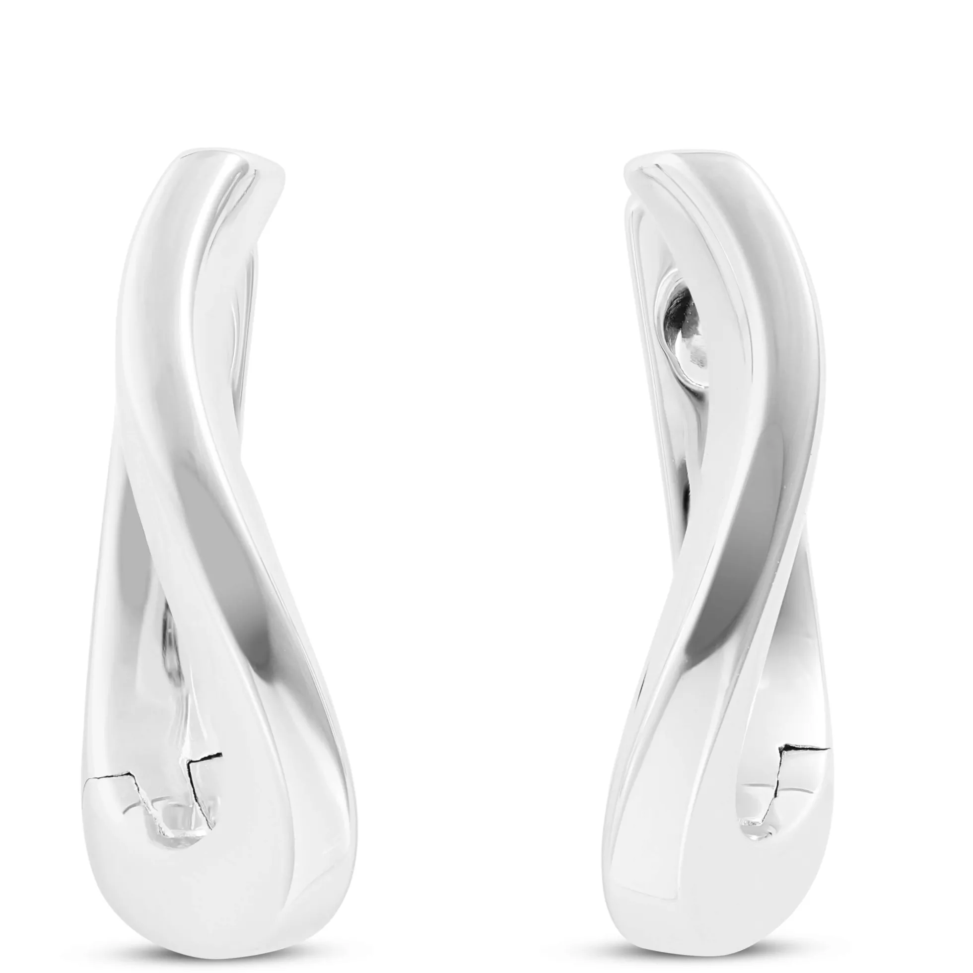 18MM Twisted Hoop Earrings in Sterling Silver