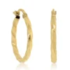 18MM Twisted Hoop Earrings 14K