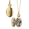 Monica Rich Kosann Petite Oval "Diamond Star" Gold Locket Necklace, 18K Yellow Gold