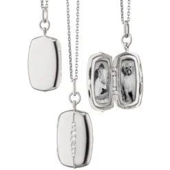 Monica Rich Kosann Slim Rectangle "Kate" Locket Necklace, Sterling Silver