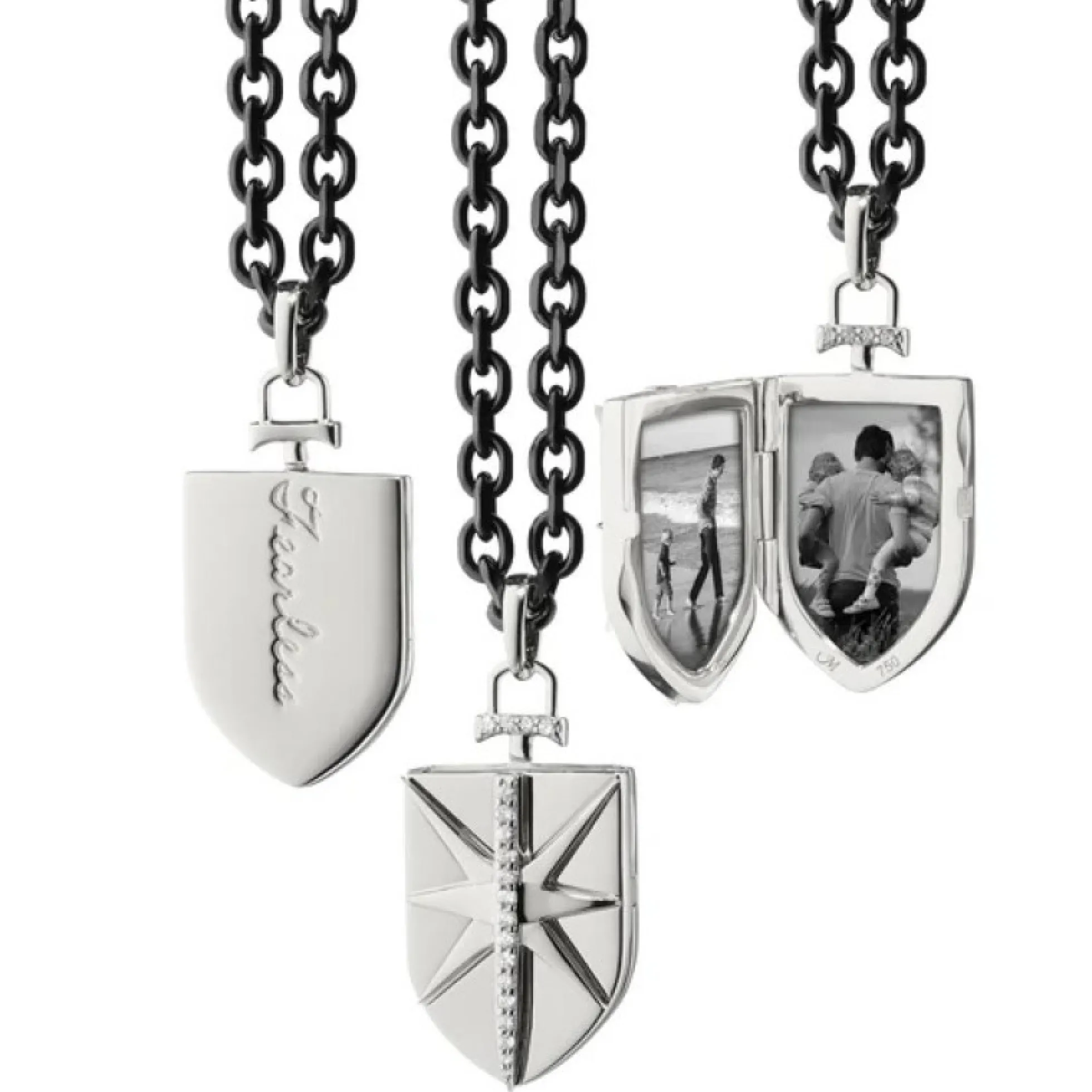 Monica Rich Kosann Sterling Silver Fearless Shield Locket