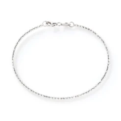 Mooncut Bead Bracelet, 14K White Gold