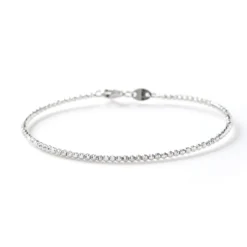 Mooncut Bead Bracelet, 14K White Gold