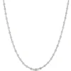 Moon Cut Oval Bead Necklace, 14K White Gold
