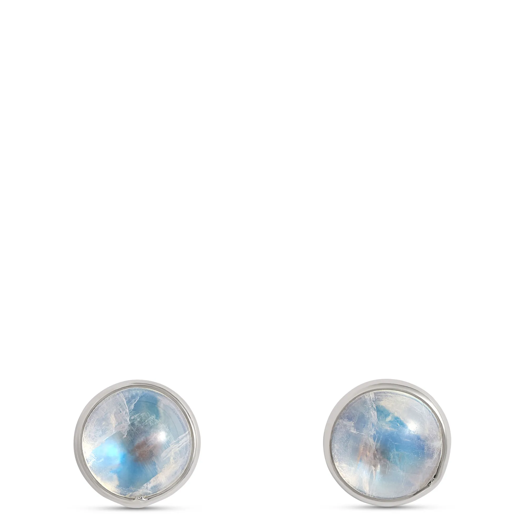 Moonstone Studs, Sterling Silver