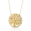 Mother of Pearl Tree of Life Necklace 14K