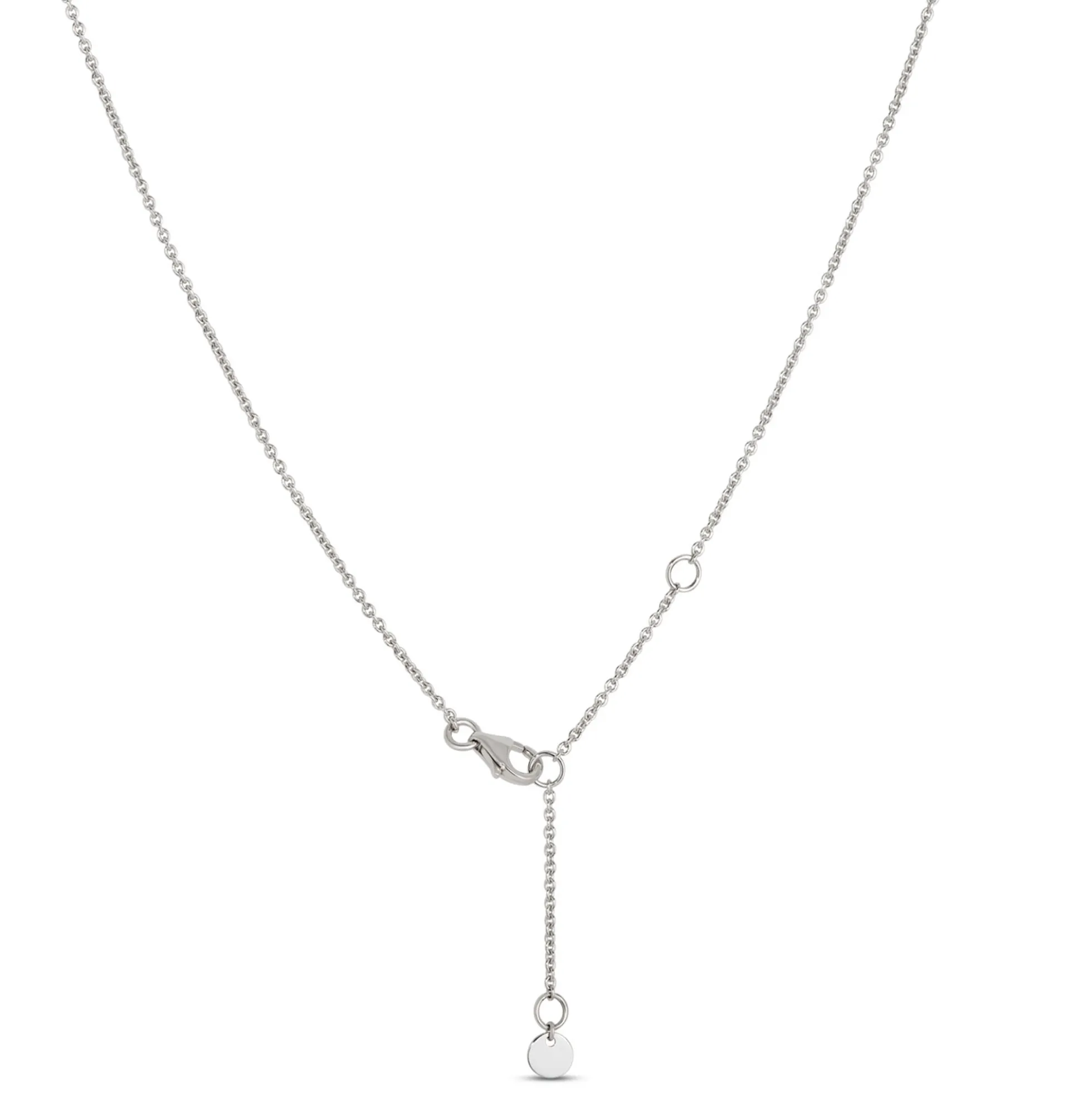 Multi-Colored Sapphire Floral Station Necklace, 14K White Gold
