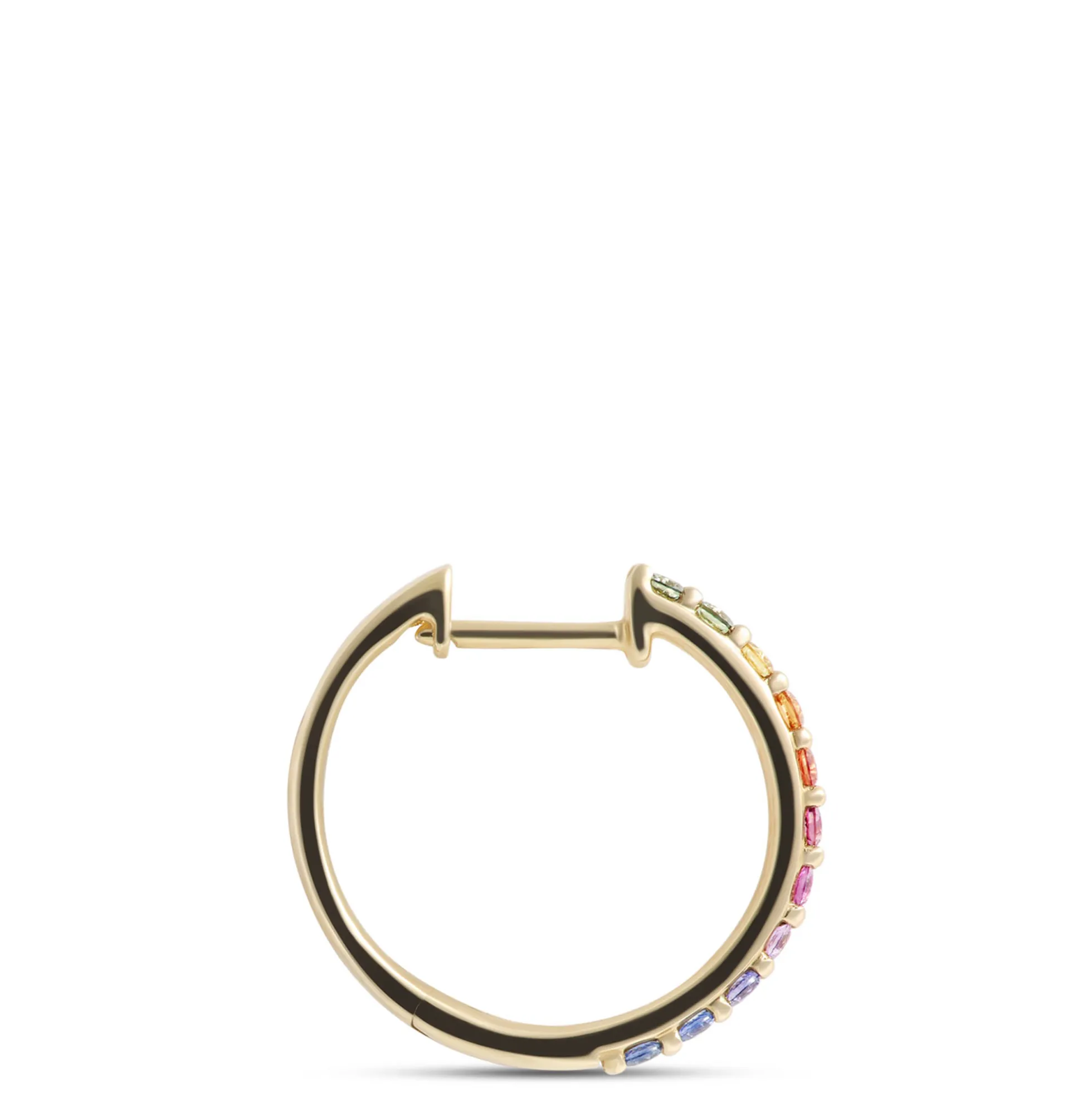 Multicolored Sapphire Hoops, 14K White Gold