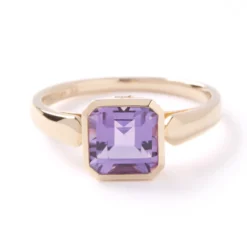 Octagon Amethyst Ring, 14K Yellow Gold