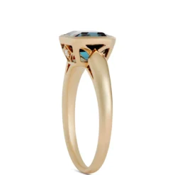Octagon Blue Topaz Ring, 14K Yellow Gold