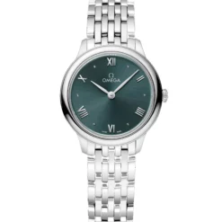OMEGA Prestige De Ville Steel Green Dial Watch, 27.5mm