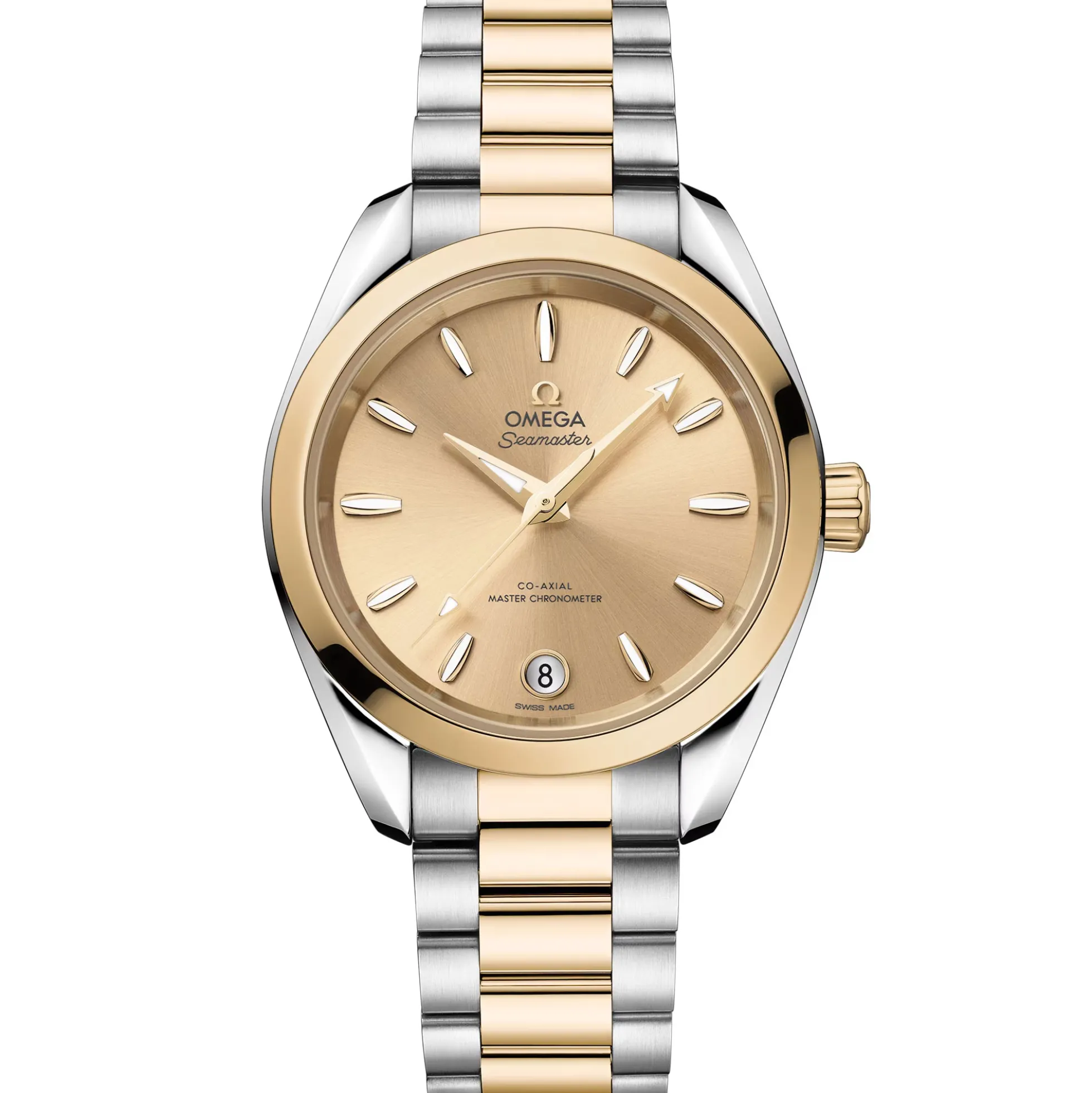 OMEGA Seamaster Aqua Terra Shades Steel ‑ Moonshine™ Gold on Steel ‑ Moonshine™ Gold Strap Gold Dial Watch, 34mm