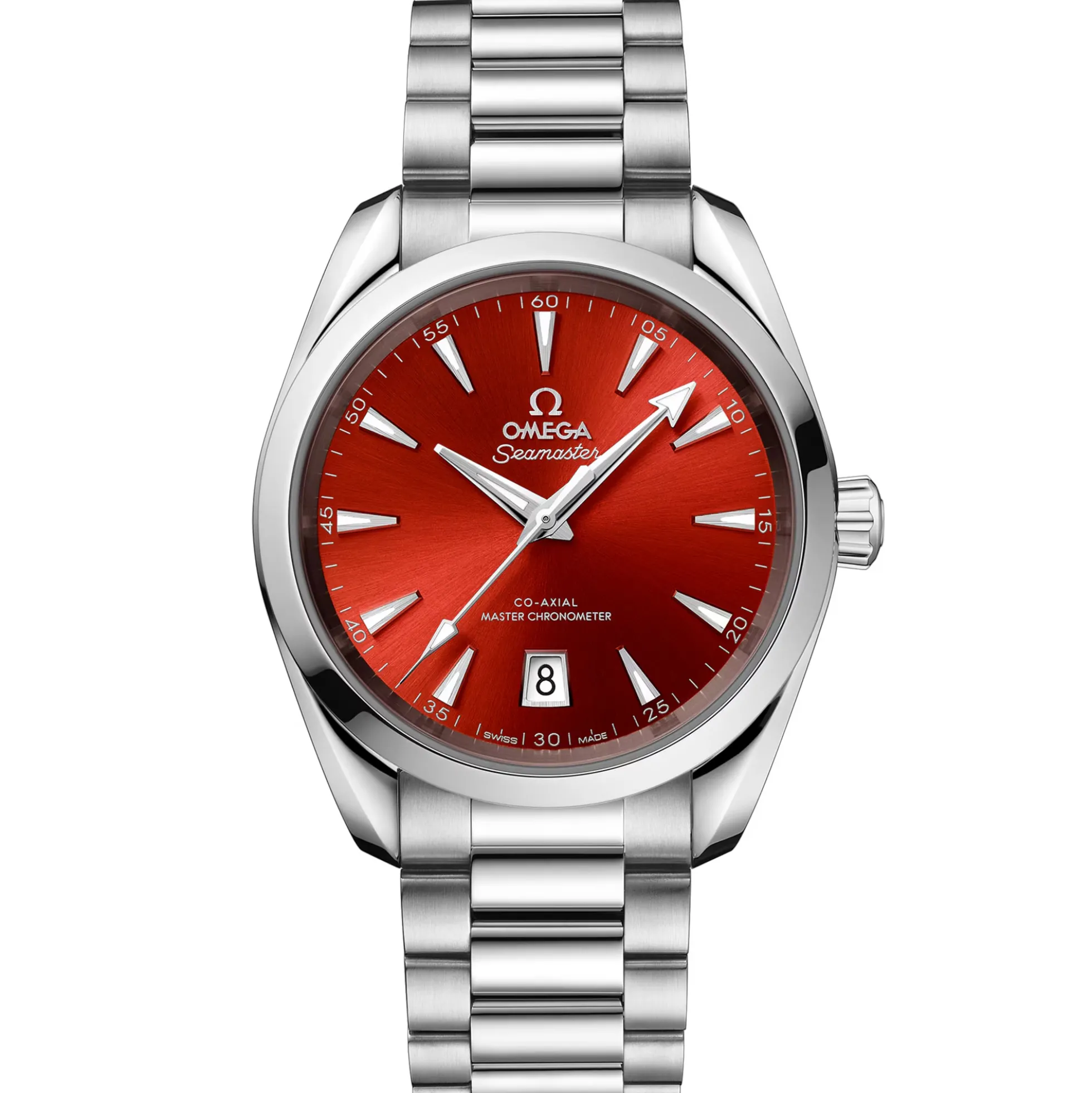 OMEGA Seamaster Aqua Terra Shades Steel on Steel Red Dial Watch, 38mm