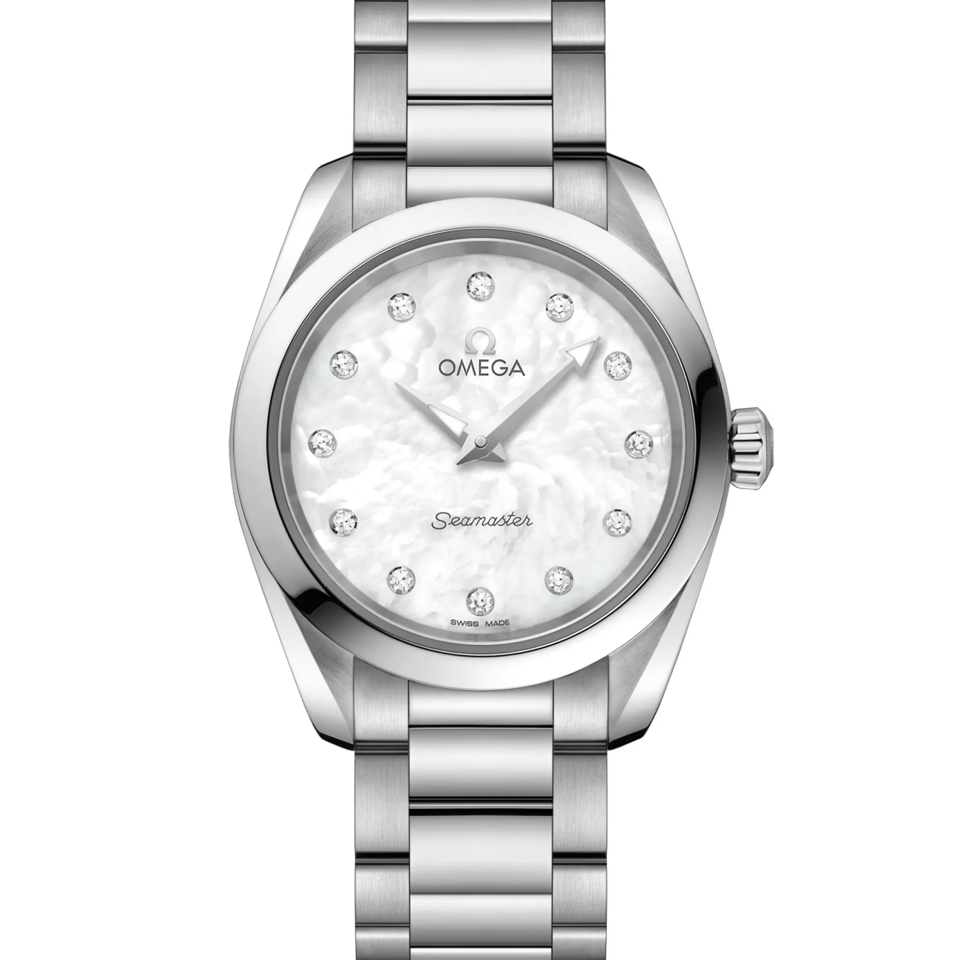 OMEGA Seamaster Aqua Terra Steel on Steel White Dial Watch, 28mm