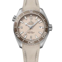 OMEGA Seamaster Planet Ocean 600M Steel on Rubber Strap Linen Dial Watch, 43.5mm