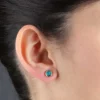 Opal Doublet Bezel Set Earrings 14K