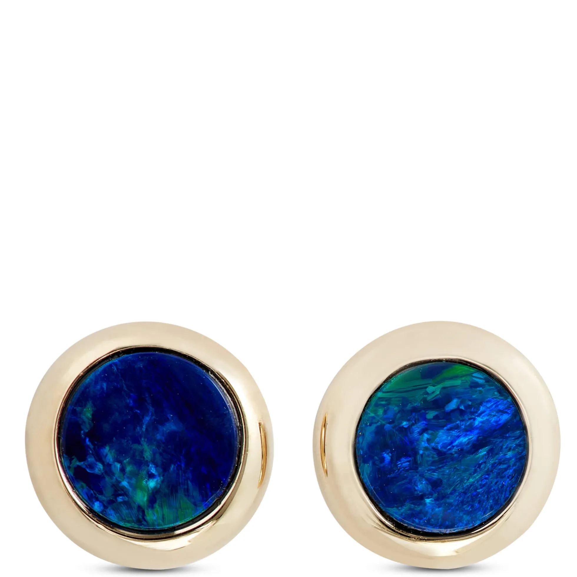 Opal Doublet Bezel Set Earrings 14K