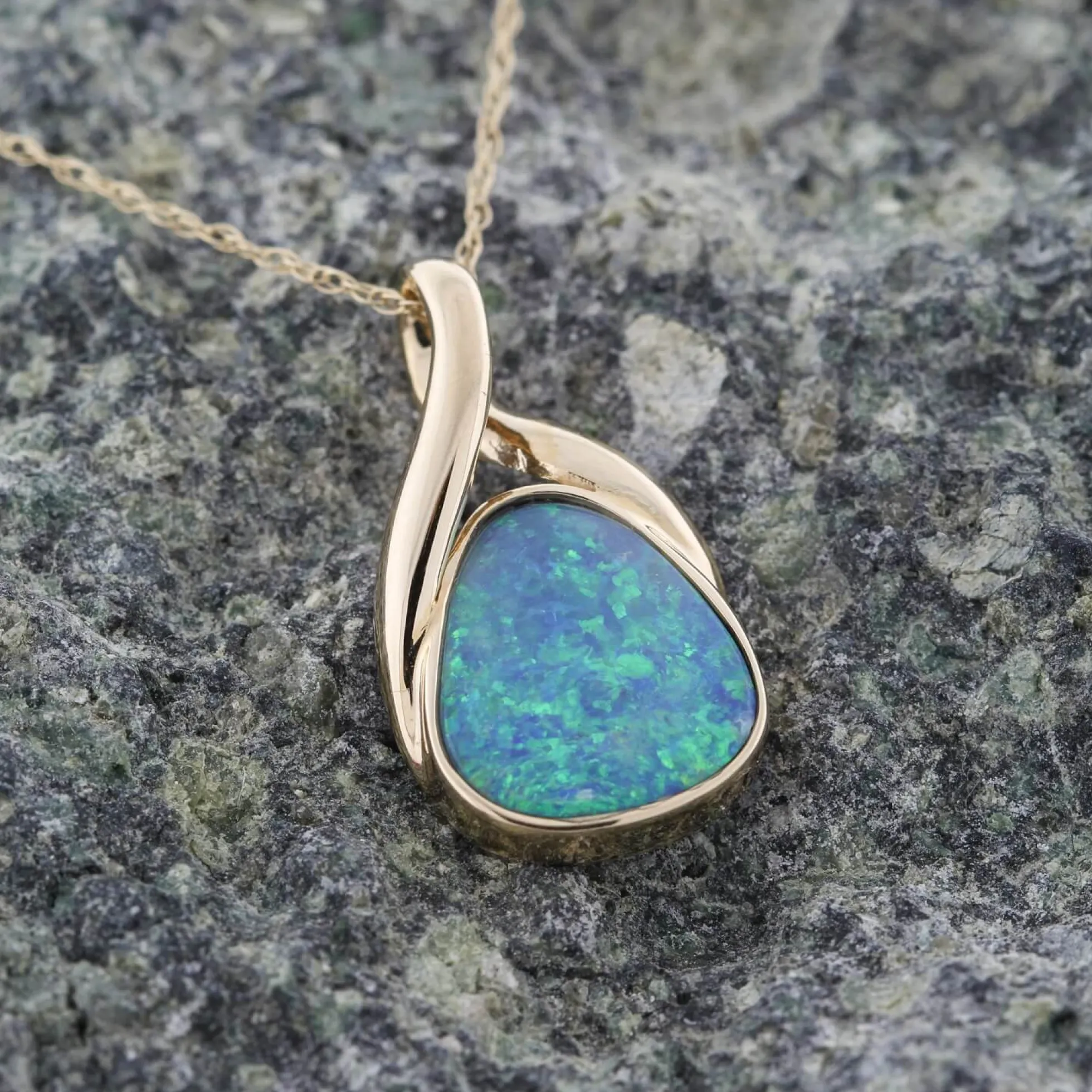 Opal Doublet Pendant 14K