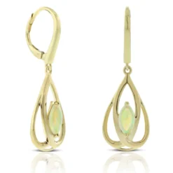 Opal Open Pear Drop Earrings 14K
