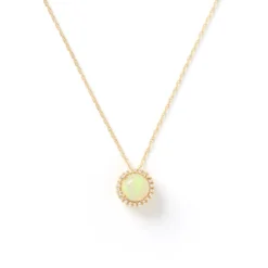 Opal Pendant Necklace, 14K Yellow Gold