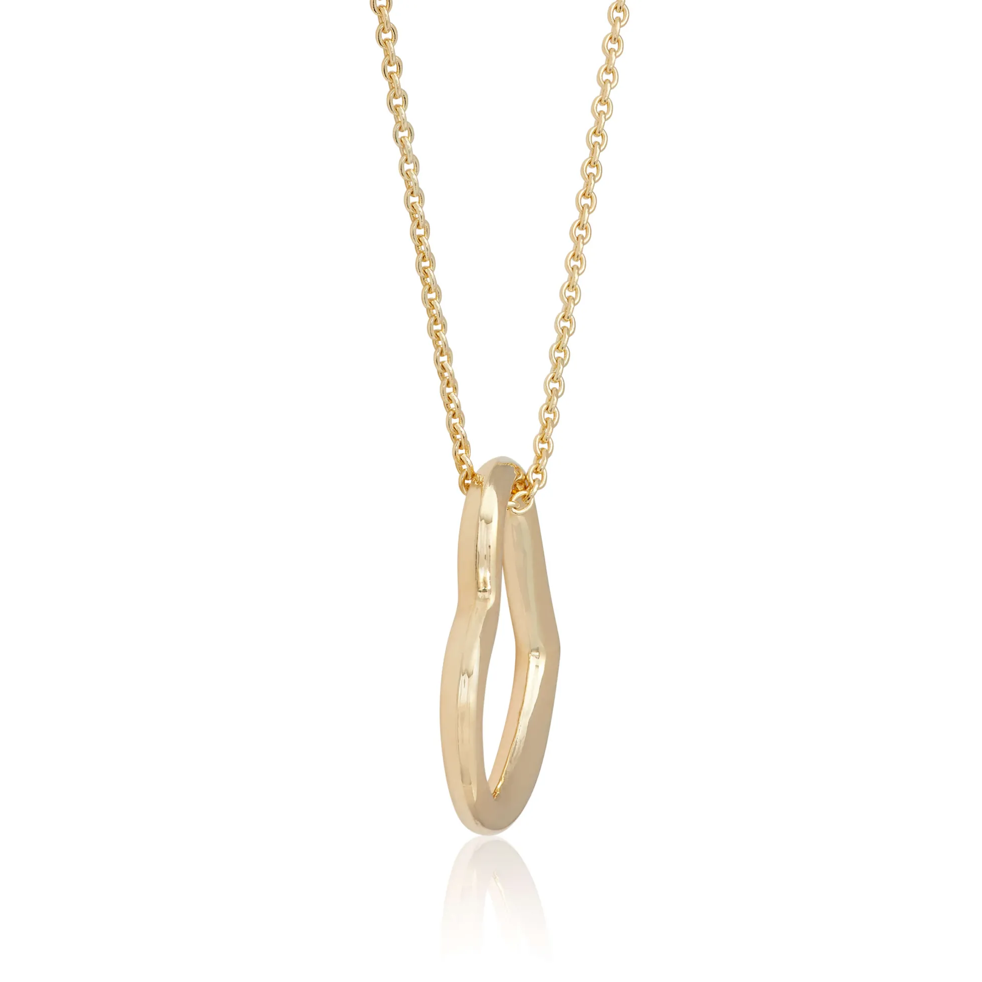 Open Asymmetrical Heart Necklace 14K