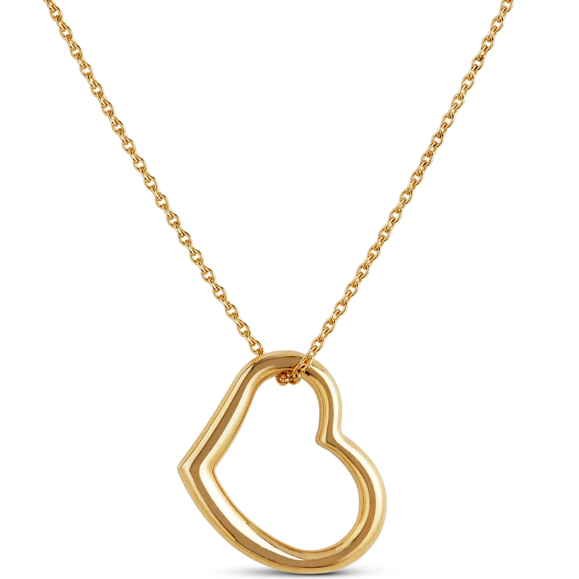 Open Asymmetrical Heart Necklace 14K