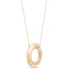 Open Center Circle Pendant with Diamonds, 1 Carat, 14K Yellow Gold