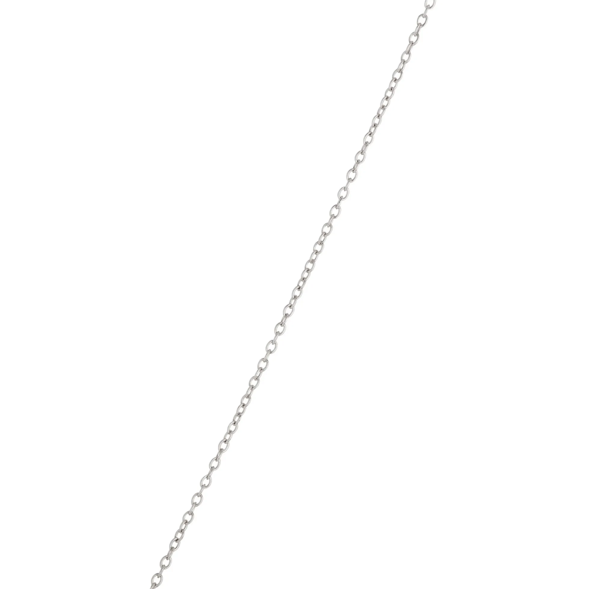 Open Circle Pendant with Emerald Cut and Round Diamonds, 2 Total Carat Weight, 14K White Gold