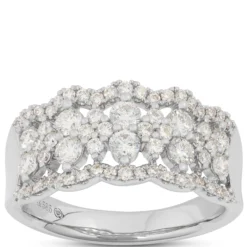 Openwork Scalloped Diamond Ring 14K