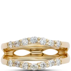 Oval and Round Diamond Ring Enhancer in 14K Yellow Gold
