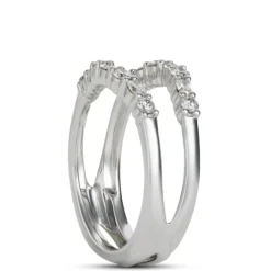 Oval and Round Diamond Ring Enhancer in 14K White Gold