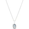 Oval Aquamarine Pendant, 14K White Gold