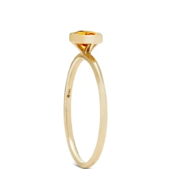 Oval Bezel Set Citrine Ring, 14K