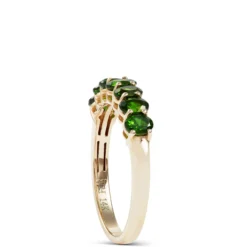 7 Oval Chrome Diopside Ring, 14K Yellow Gold