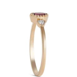 Oval Cut Amethyst and Diamond Ring, 14K Yellow Gold