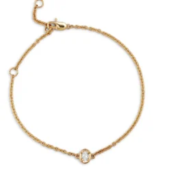 Oval Cut Diamond Bracelet, 14K Yellow Gold