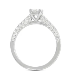Oval Cut Diamond Engagement Ring, 18K White Gold