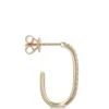 Oval Diamond Hoop Earrings, 14K Yellow Gold