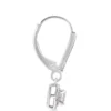 Oval Diamond Leverback Earrings, 14K White Gold