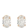 Oval Diamond Studs, ⅔ Carat Total Weight, in 14K Yellow Gold