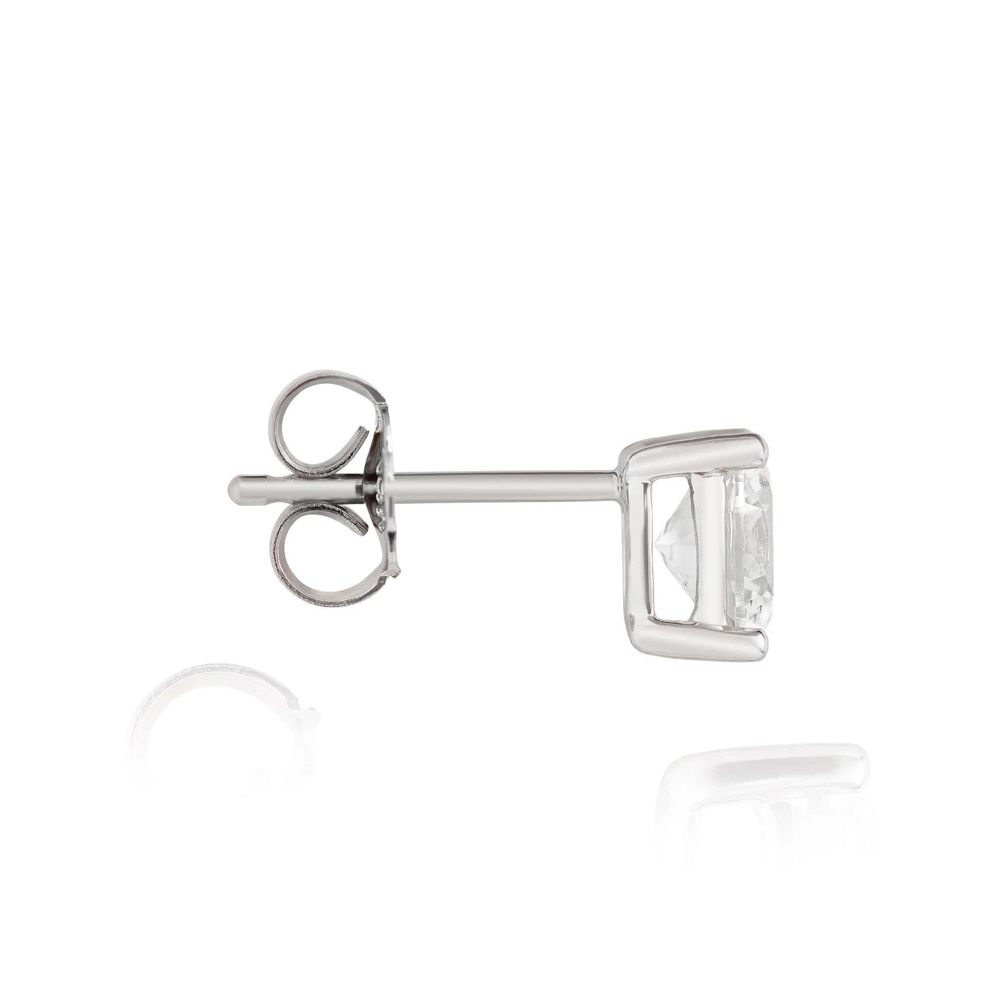 Oval Diamond Studs, 3/4 Carat Total Weight, 14K, White Gold