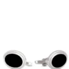 Oval Onyx Cufflinks, Sterling Silver