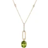 Oval Peridot Pendant Necklace, 14K Yellow Gold